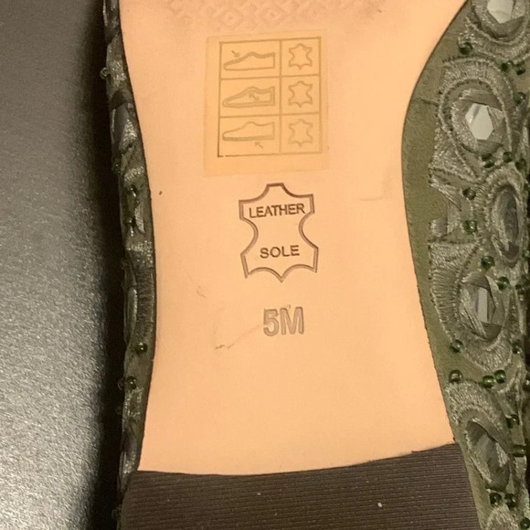 TORY BURCH NWOT Yasmin Ballet Pointed Toe Flats in Olivo Multi - Picture 12 of 12